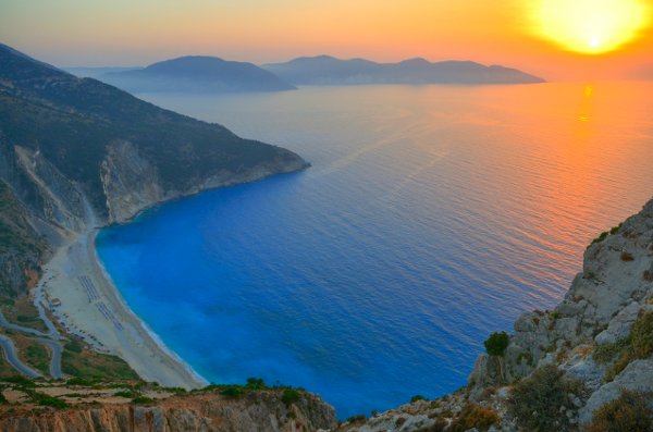 Sunse Myrtos Kefalonia Greece